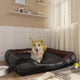 VidaXL Hondenmand 105x80x25 cm kunstleer zwart en bruin