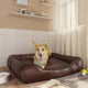 VidaXL Hondenmand 80x68x23 cm kunstleer bruin
