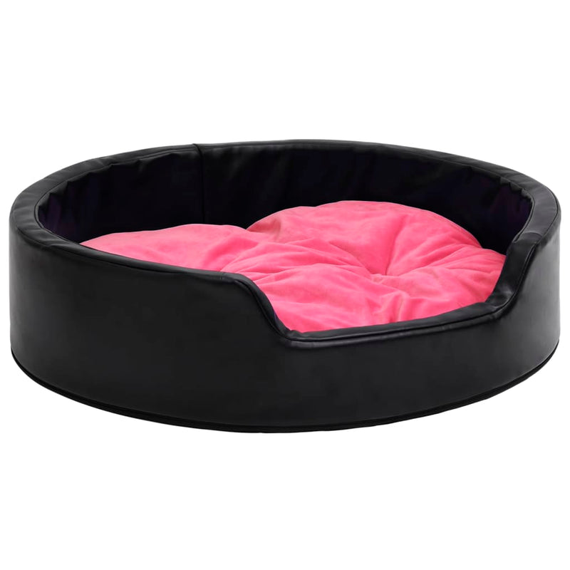 Afbeelding laden in galerijviewer, VidaXL Hondenmand 99x89x21 cm pluche en kunstleer zwart en roze
