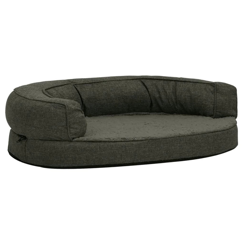 Load image into Gallery viewer, VidaXL Hondenbed ergonomisch linnen-look 90x64 cm fleece donkergrijs
