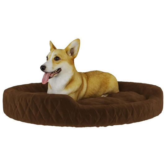 VidaXL Hondenmand 90x70x23 cm pluche bruin