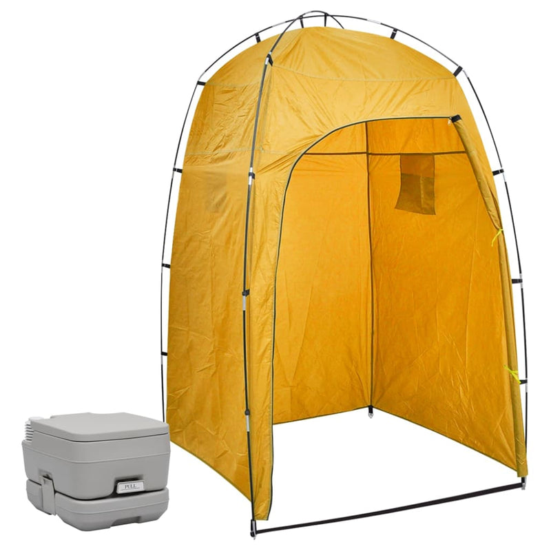 Load image into Gallery viewer, VidaXL Kampeertoilet met tent draagbaar 10 + 10 L
