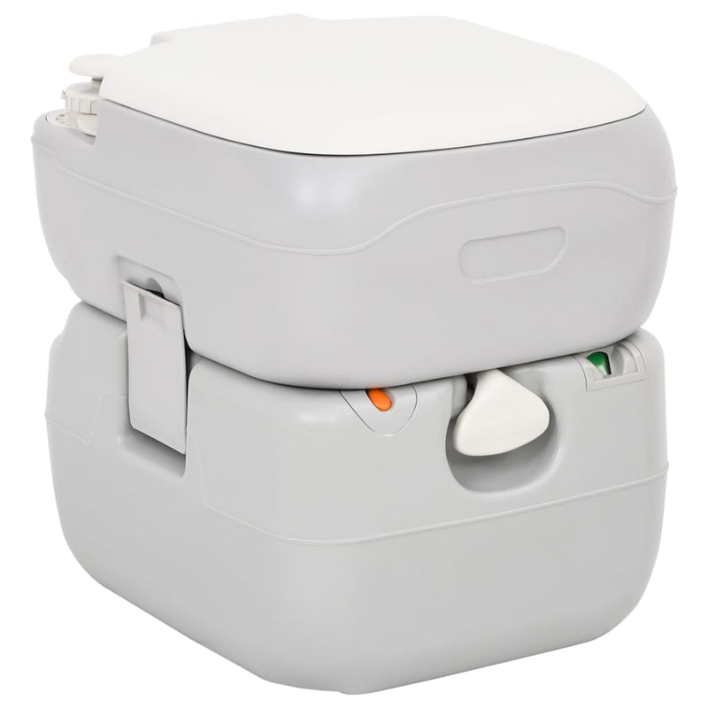 Load image into Gallery viewer, VidaXL Campingtoilet draagbaar 22+12 L HDPE grijs en wit
