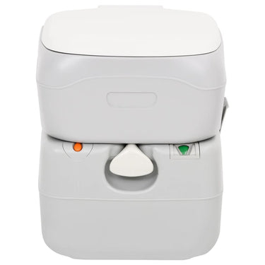 Vidaxl campingtoilet draagbaar 22+12 l hdpe grijs en wit