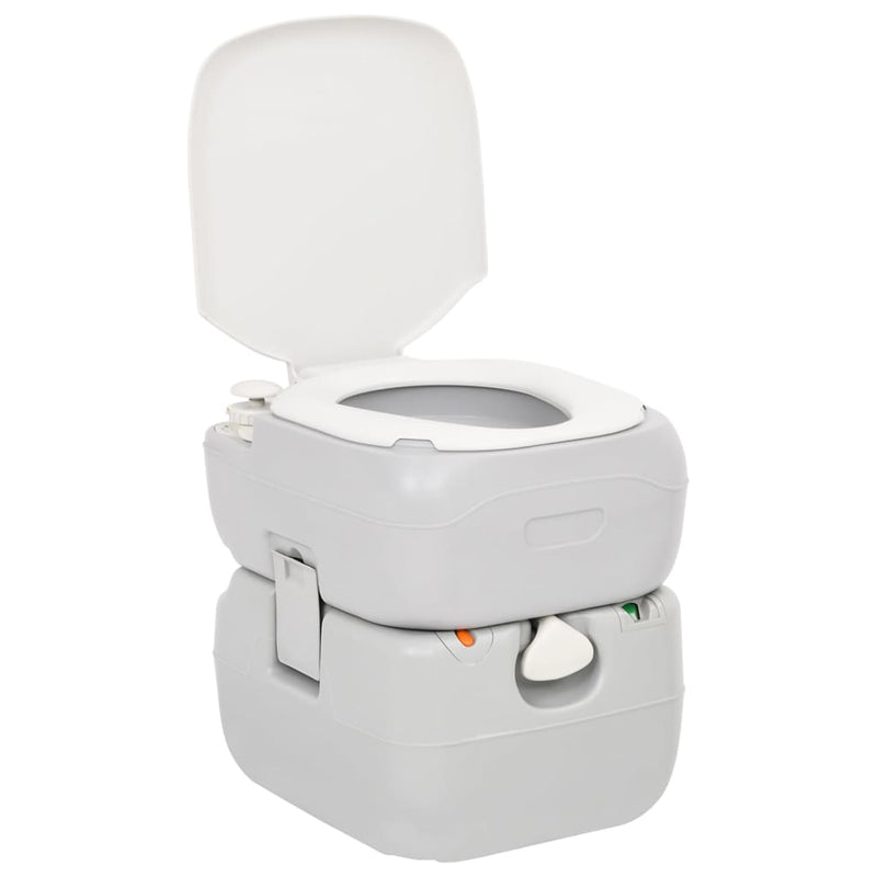 Load image into Gallery viewer, VidaXL Campingtoilet draagbaar 22+12 L HDPE grijs en wit
