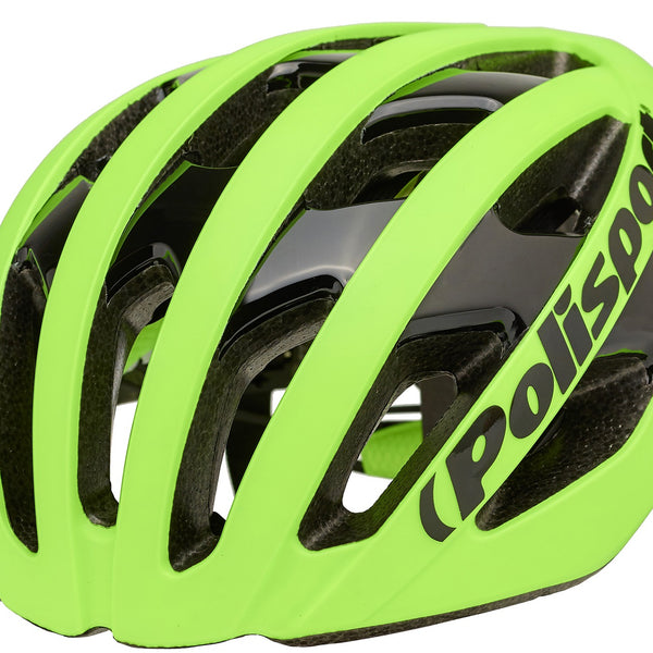 polisport light pro bicycle helmet m 52-58cm fluo yellow/black