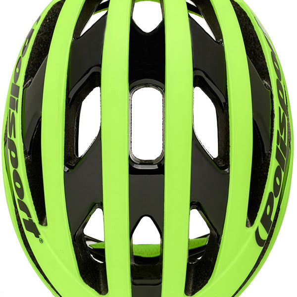 polisport light pro bicycle helmet l 58-62cm fluo yellow/black