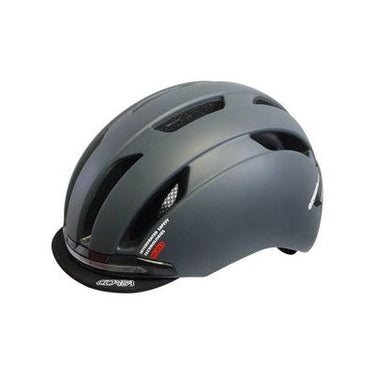 Qt cycle tech helm led inmold urban flux mat d grijs 58-61 cm 2810389