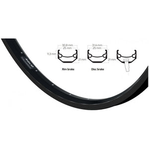 Ryde Velg andra 40 28 inch (622) zwart disc 32 gaats 14g