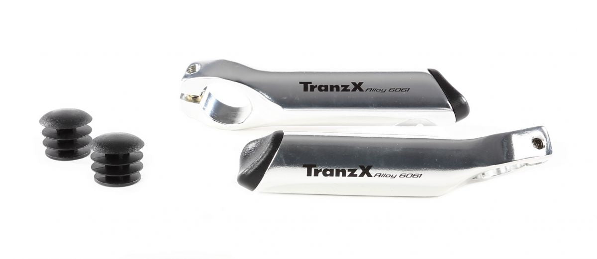 Tranzx jd-897 handlebar bar ends alu silver 95 mm