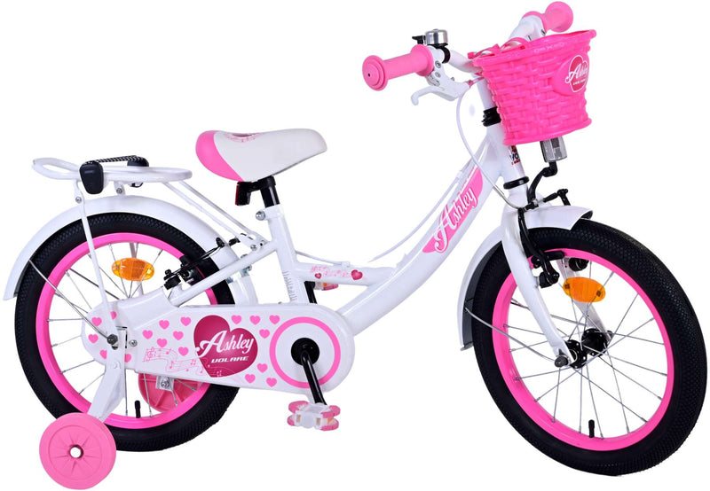 Load image into Gallery viewer, Volare Ashley Kinderfiets Meisjes 16 inch Wit Twee Handremmen
