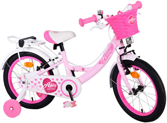 Volare ashley kinderfiets - meisjes - 16 inch - roze - twee handremmen