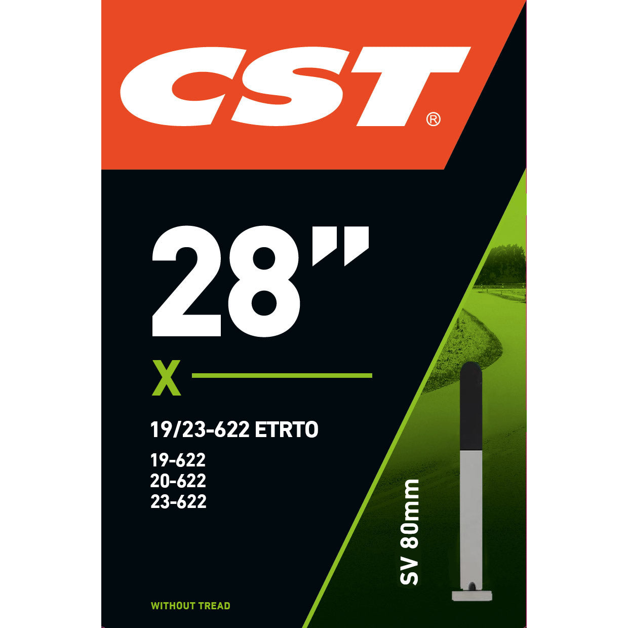 CST Inner Tube Fv/sv | Tour | 19/23-622 | FV/SV | 80mm | Butyl Rubber