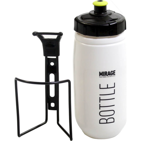 water bottle with bottle holder white/black 600 ml