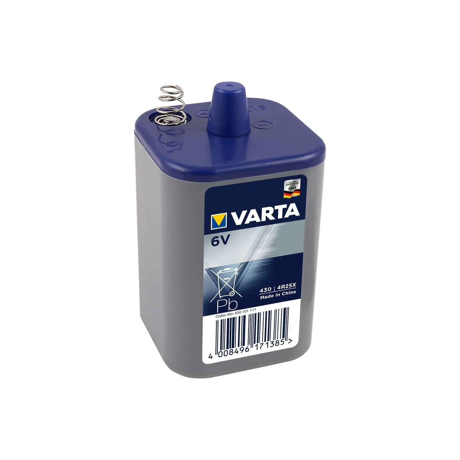 Varta batterij 6v blok m veer (1)