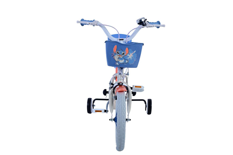 Afbeelding laden in galerijviewer, Stitch Stitch Kinderfiets Meisjes 14 inch Creme Koraal Blauw Twee handremmen
