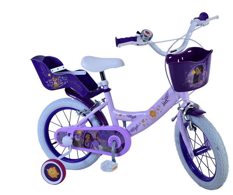 Load image into Gallery viewer, Wish Wish Wish Kinderfiets Meisjes 14 inch Paars Twee handremmen
