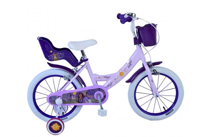 Load image into Gallery viewer, Wish Wish Wish Kinderfiets Meisjes 16 inch Paars Twee handremmen
