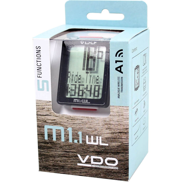 Vdo m1.1wl bicycle computer 5 functions wireless