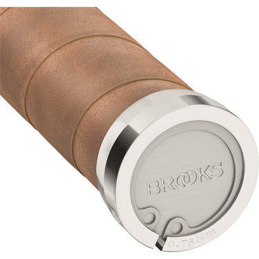 Brooks handvatten slender leather grips 100 130mm aged