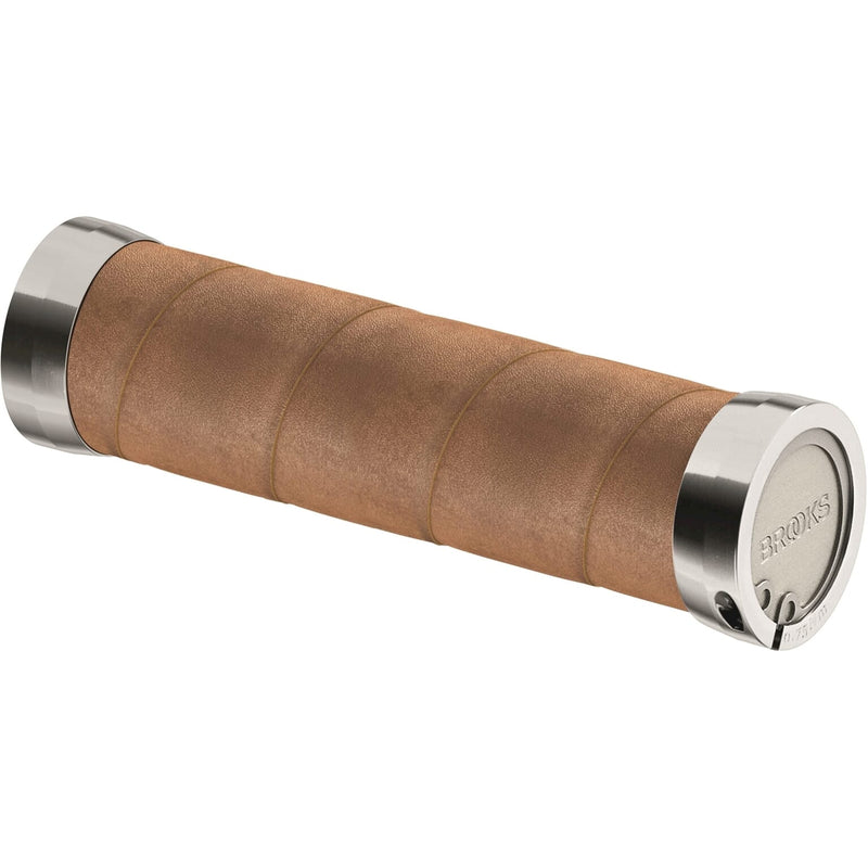 Load image into Gallery viewer, Brooks Handvatten Slender Leather grips 100 130mm aged
