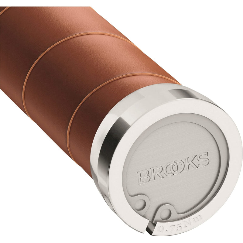 Load image into Gallery viewer, Brooks Handvatten Slender Leather grips 100 130mm honey
