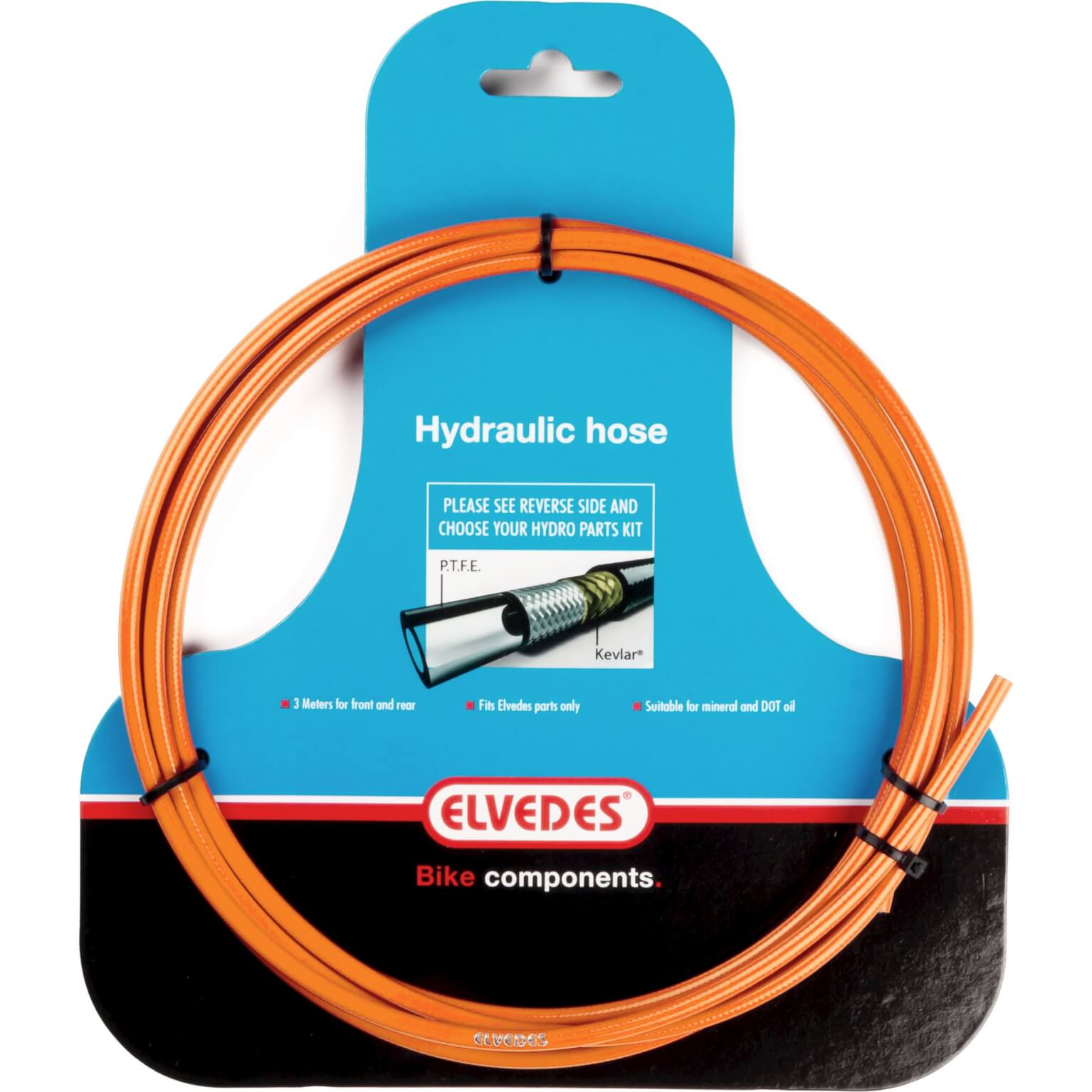 Elvedes Hydro hose 3 mtr PTFE orange 2011009