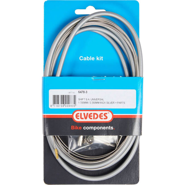 Gear cable set Elvedes 1700 / 2250 mm universal Sturmey Archer stainless steel - silver (on card)