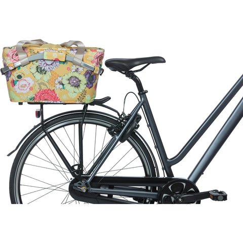 basil bloom field carry all mik – bicycle basket – on the back - yellow