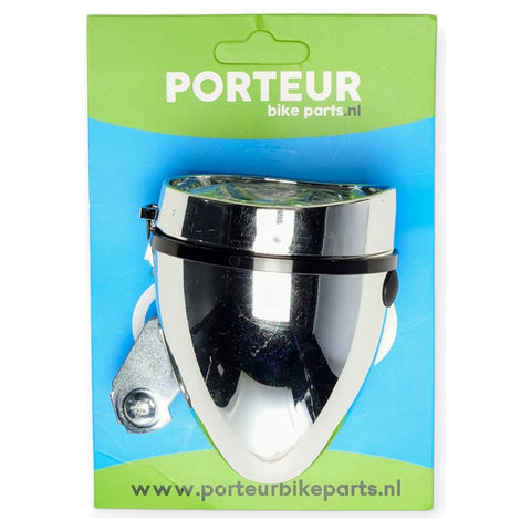 Headlight Porteur retro chrome battery