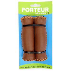Porteur handvatten leer bruin