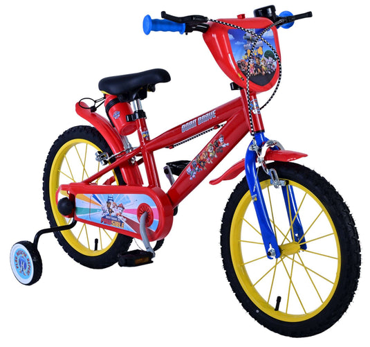 Paw patrol kinderfiets - jongens - 16 inch - rood - twee handremmen