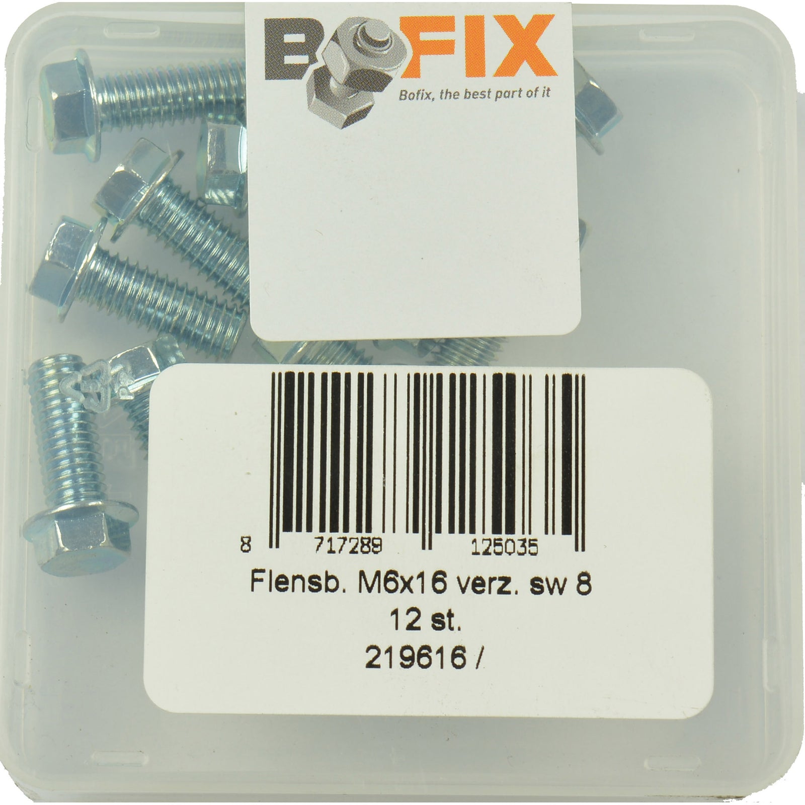 Bofix 219616 Flange bolt M6x16 galv. SW8 p/12