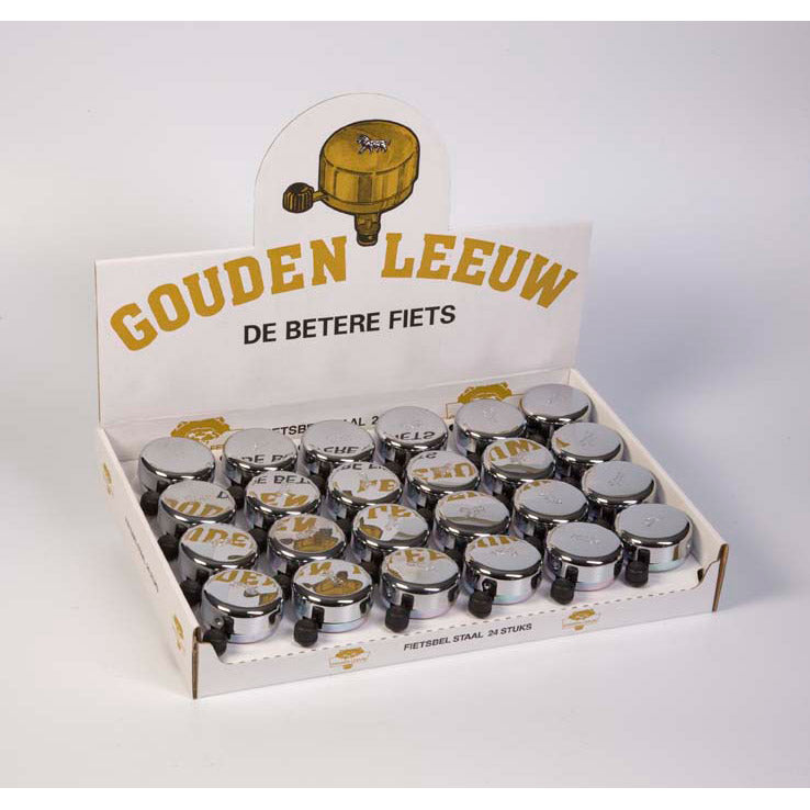 Load image into Gallery viewer, Widek bel gouden leeuw chroom staal (met pvc klepel)
