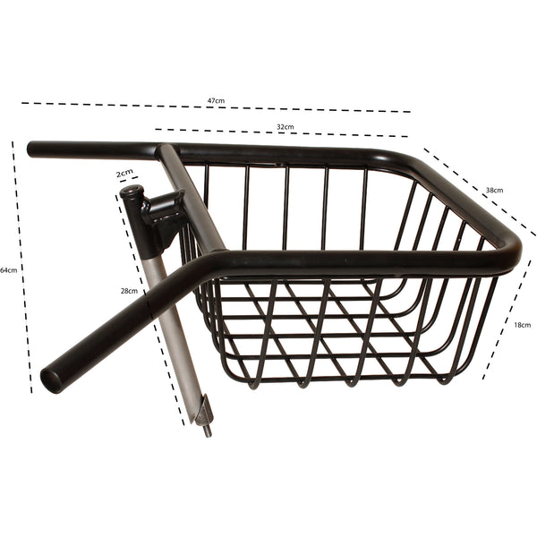 steco handlebar basket city - handlebar &amp; basket in 1 for handlebars 22.2mm