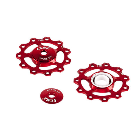 CEMA Derailleurwieltjes ALU 9 10 11V Full Ceramic rood