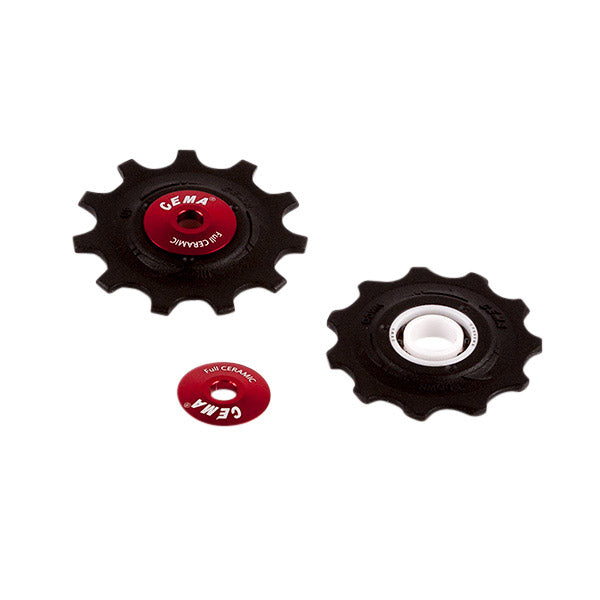 CEMA derailleurwieltjes full keramisch 9 10 11V PVC zwart