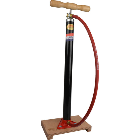 Jumbo floor pump with hose and wooden plank shrink packaging
