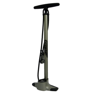 Vwp vloerpomp met drukmeter staal gf-12 zilver