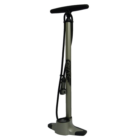 VWP floor pump with pressure gauge steel GF-12 silver