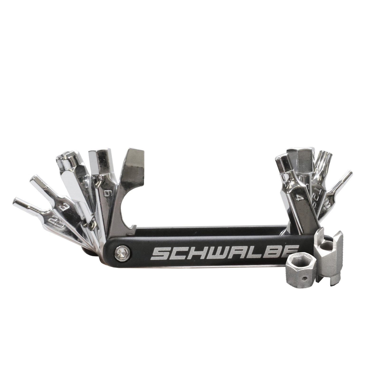 Schwalbe multi tool including valve attachments