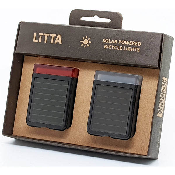 Litta Solar LED Bicycle Lights Stormy Grey