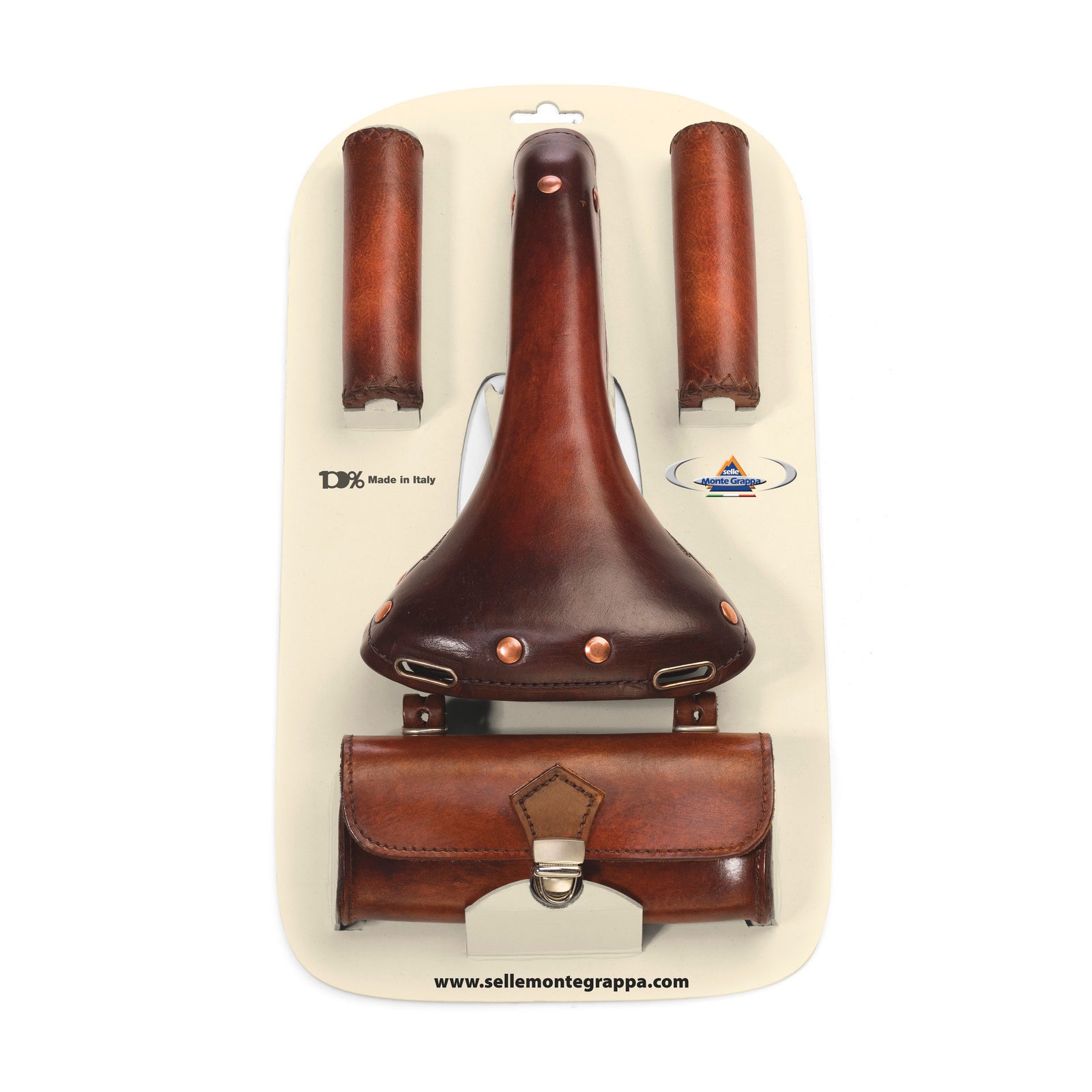 Monte Grappa set Charleston Sporting 3-piece leather D-brown