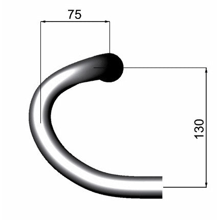 Load image into Gallery viewer, Deda stuurbocht zero-100 buitenmaats 44cm zwart
