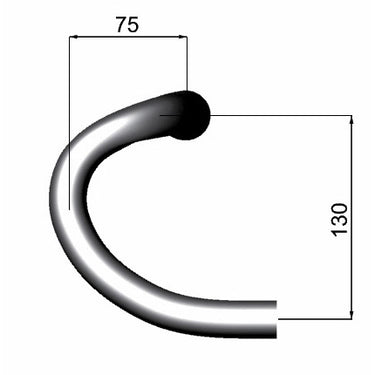 Deda stuurbocht zero-100 buitenmaats 46cm zwart