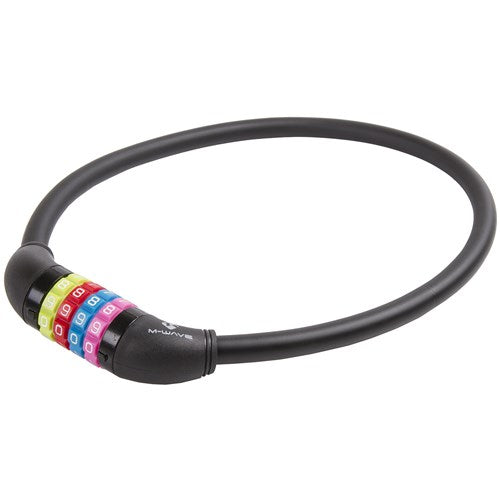 M-wave number cable lock silicone black 65cm12mm