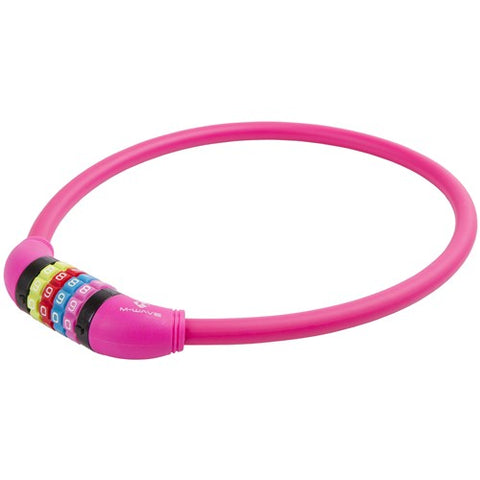 M-wave number cable lock silicone pink 65cm12mm