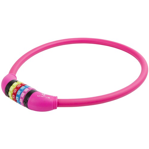 M-wave number cable lock silicone pink 65cm12mm