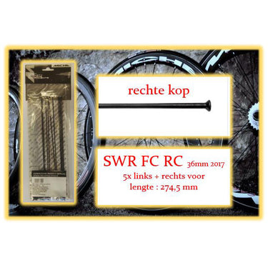 Miche spaak swr fc rc clincher 275mm lv+rv zwart (10st)