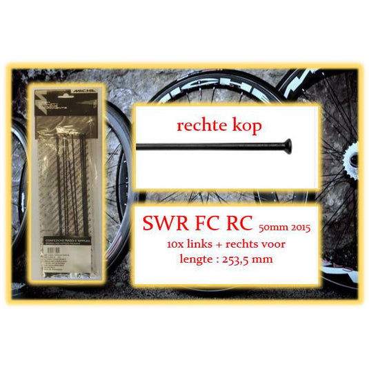 Miche Spaak+nip. 10x V SWR FC RC 50mm carb.draad 2015